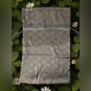Gucci Gray Monogram Drawstring Pouch